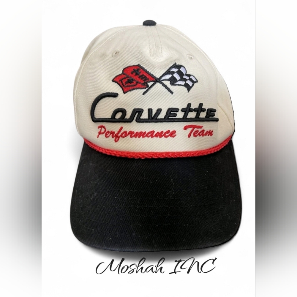 GM Chevrolet Corvette Performance Team Men's Cap Hat Cream/Black OSFM